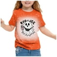 thumbnail image 1 of Hfolob Hauts pour Filles Enfants Halloween Mignon Imprimé Col Rond Manches Courtes T-Shirt Décontracté Haut T-Shirts Enfants, 1 of 4