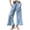 Light Blue, variant on Women's Checkered Wide Leg Long Pants, High Waist Casual Trousers with Ruffle Hem, Loose Fit Summer Home Vacation Style Pants for Daily Wear Black L