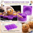 thumbnail image 5 of Silicone Muffin Pan Purple 12-Cup Non-Stick Silicone Baking Mold for Oven Baking Cupcake Muffin Brownie and Homemade Snacks Reusable Food-Grade Baking Tray, 5 of 6