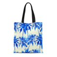 thumbnail image 1 of JSDART Sac en Toile Réutilisable Sac de Courses Arbre Vert Tropical de Cocotiers Bleus Aquarelle, 1 of 1