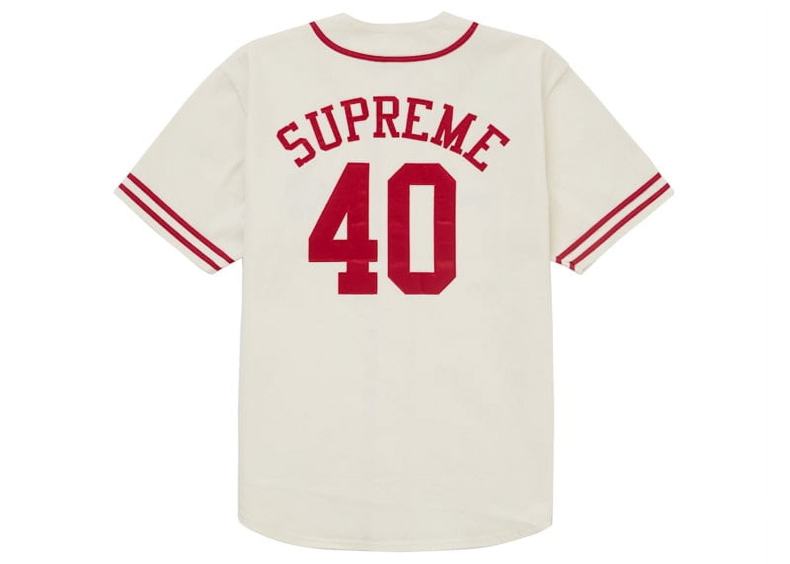 【supreme】40 Acres Twill Baseball Jersey Supreme 40 Acres Twill Baseball Jersey White Men's - SS25 - US
