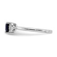 thumbnail image 4 of Sterling Silver Rhodium-plated Created Sapphire and Diamond Ring QR7063SEP, 4 of 5