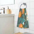 thumbnail image 3 of Yayeee 2 Pack Hand Towels for Bathroom 100% Cotton 16" x 28" Soft Absorbent Kitchen Towel, Orange Leaves, 3 of 7