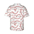 thumbnail image 4 of Xecao Baseballs print Hawaiian shirt - a stylish short-sleeve button-down for men, perfect for casual beach and tropical outings., 4 of 9