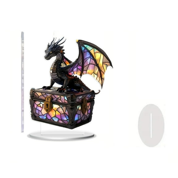 JoyMoreHome Dragon Standing On Treasure Chest Collectible Figurine, Decoration for Desktop, Home & Office
