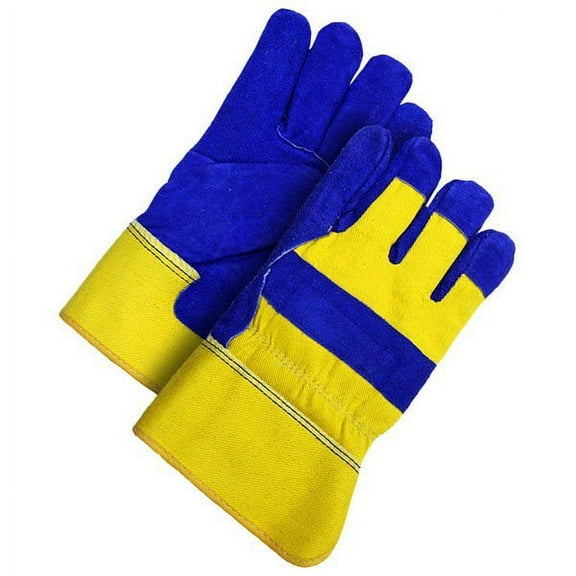 30-9-373-A Fitter Glove Split Cowhide Lined Pile Blue/Gold, Size A