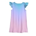 thumbnail image 4 of Cute Mini Dresses for Toddlers Girls Ruffle Cap Sleeve Sundresses 3-6 Years Kids Trendy Gradient Printed Pullover Crewneck Vacation Dress, 4 of 4
