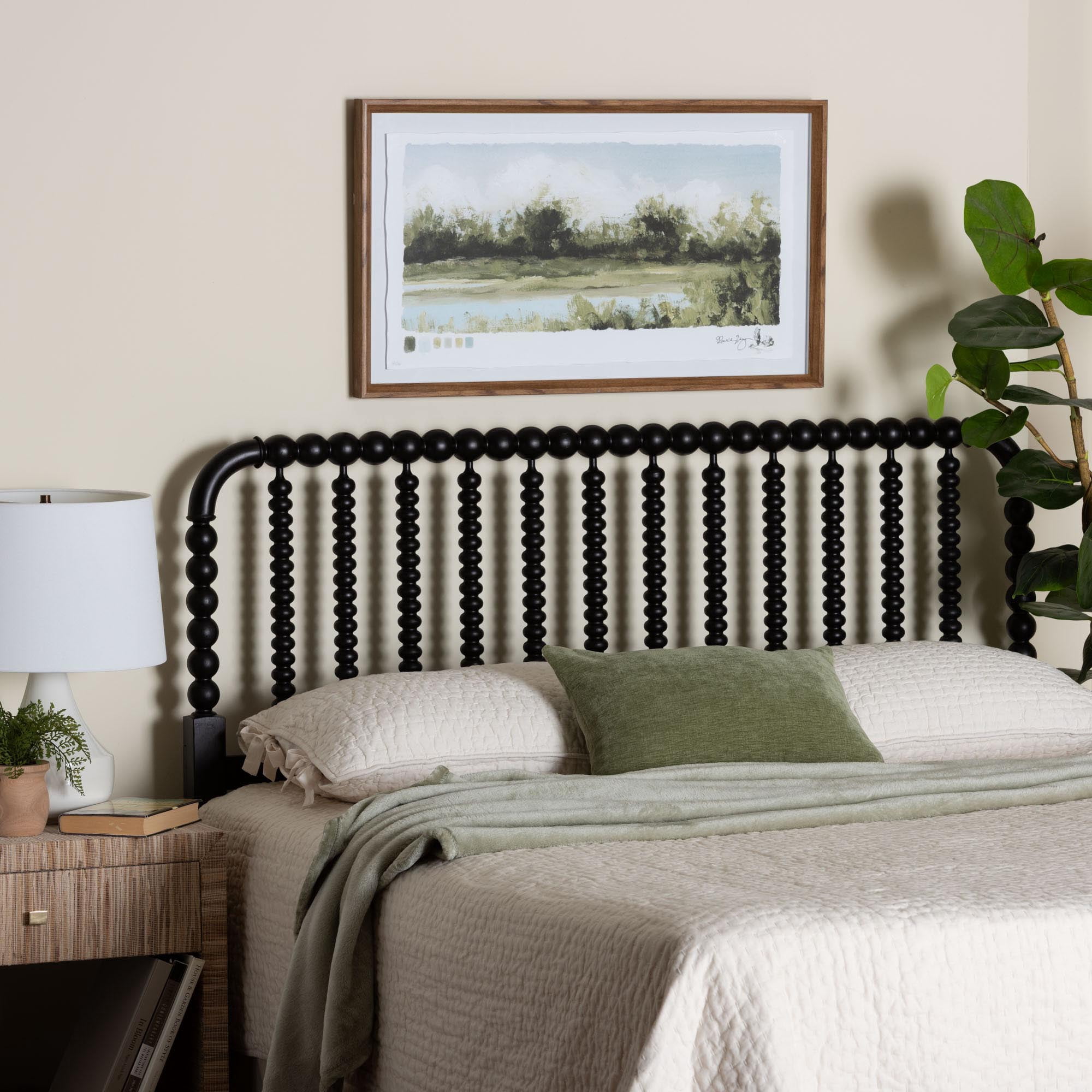 Baxton Studio Finley Traditional Headboard, Queen, Black