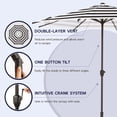 thumbnail image 4 of Abba Patio 9ft Outdoor Patio Umbrella w/ Push Button Tilt and Crank, 8 Ribs, Black & White Stripe, 4 of 6
