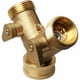 thumbnail image 1 of Grifo doble para lavadora, dispensador de riego en forma de Y de 2 vías, conexión de manguera de latón de 3/4 de pulgada con mango ajustable para regar, lavar, jardín, granja (estándar europeo), 1 of 5