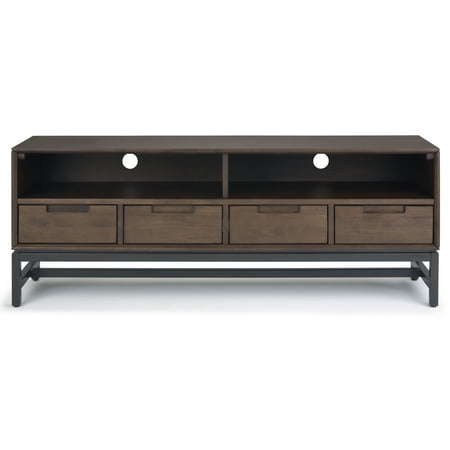 Simpli Home - Banting Modern Industrial TV Media Stand for Most TVs up to 65" - Walnut Brown