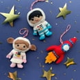 thumbnail image 2 of Kid Astronaut Ornaments - Felt Wool Fair Trade Christmas Decor Handmade in Nepal, 2 of 5