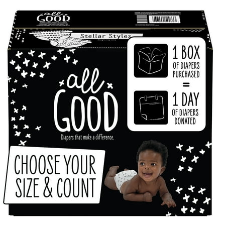All Good Absorbent and Hypoallergenic Diapers, Size 4, 74 Ct