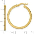 thumbnail image 3 of 14K Yellow Gold Heirloom, Brilliant 31 Mm 30 Polished 1.5 X 30Mm Textured Greek Key Hoop Earrings, 3 of 3
