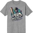 thumbnail image 3 of Cricket Sports Wicket Good Time Adult Heather Gray Crew Neck Short Sleeve Tee-Medium, 3 of 4