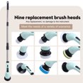 thumbnail image 4 of Leyfeng Cordless Electric Spin Scrubber 9 Replacement Cleaning Heads IPX6 Waterproof Dual Speed Shower Cleaning Brush with Extension Arm for Bathroom Bathtub Grout Tile Floor, 4 of 8