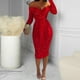 thumbnail image 2 of Vestido de Oficina de Manga Larga Para Mujer Con Cuello en V Y Lentejuelas Odeerbi  ODB113791, 2 of 8