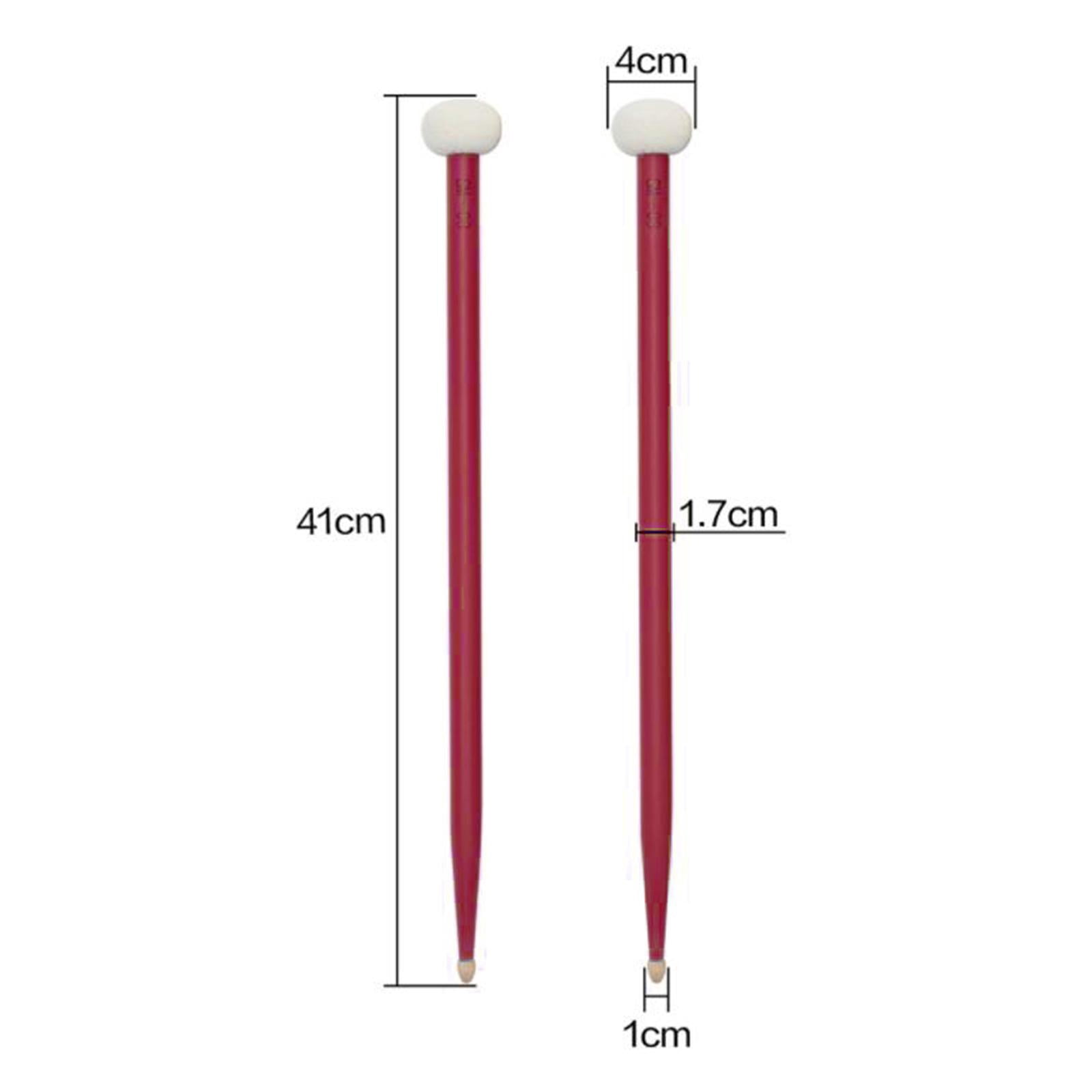Pair Drumsticks, Felt Head Drum Sticks, Acoustic Drums Accessories Wood Tip Mallets, Bass Drums Kids Beginners Students Red