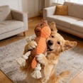 thumbnail image 6 of Horivan Pet Sounds Squeaky Dog Toy with Rope Core Interactive Plush Chew Toy for Aggressive Chewers Tug of War Fetch Play Durable for Large Breed Dogs Puppy Teething Relief Boredom Buster, 6 of 6