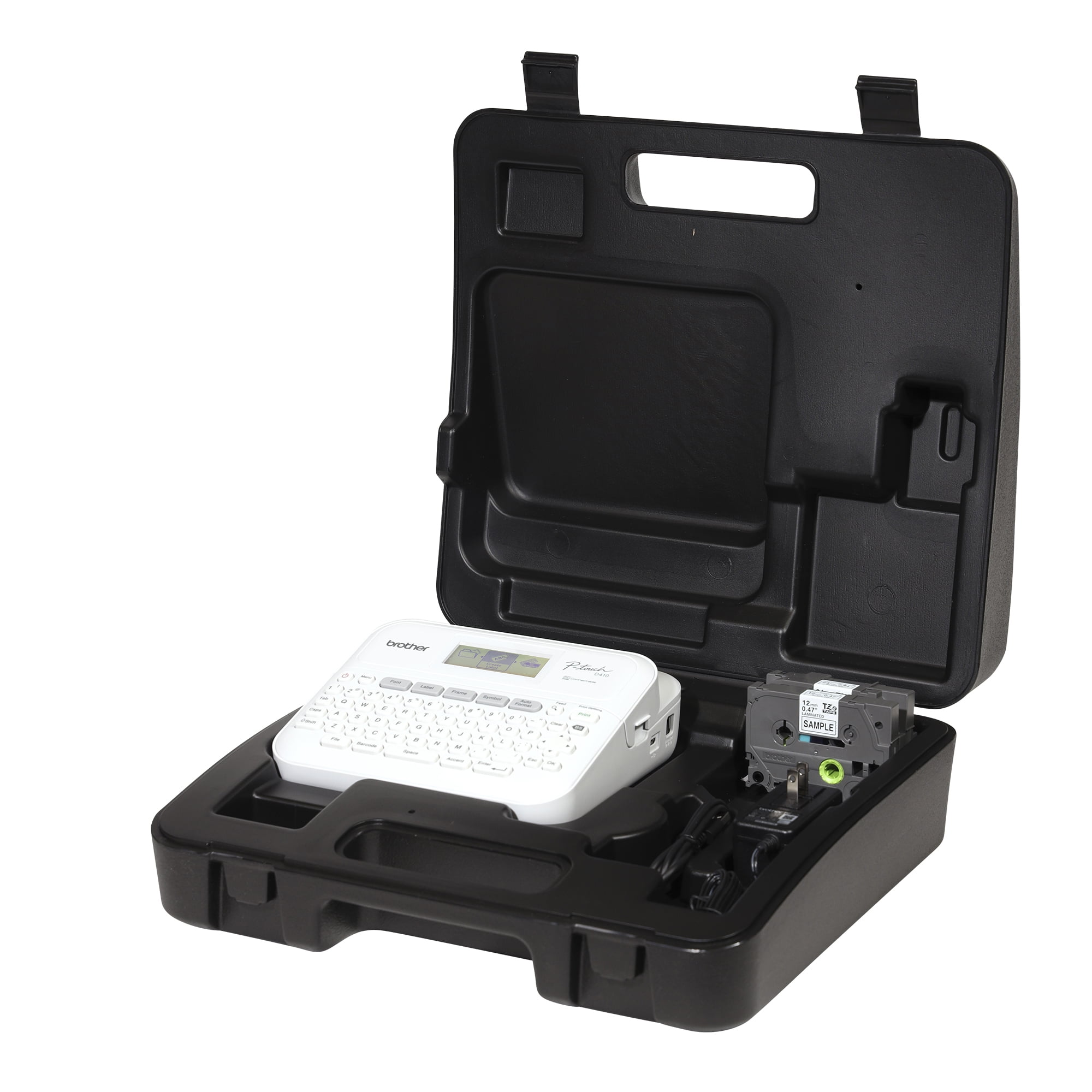 Brother P-touch Home / Office Advanced Connected Label Maker PT-D410VP, Includes Carry case and 4m Black Print on Clear Sample Label Tape ~1/2” (12mm)