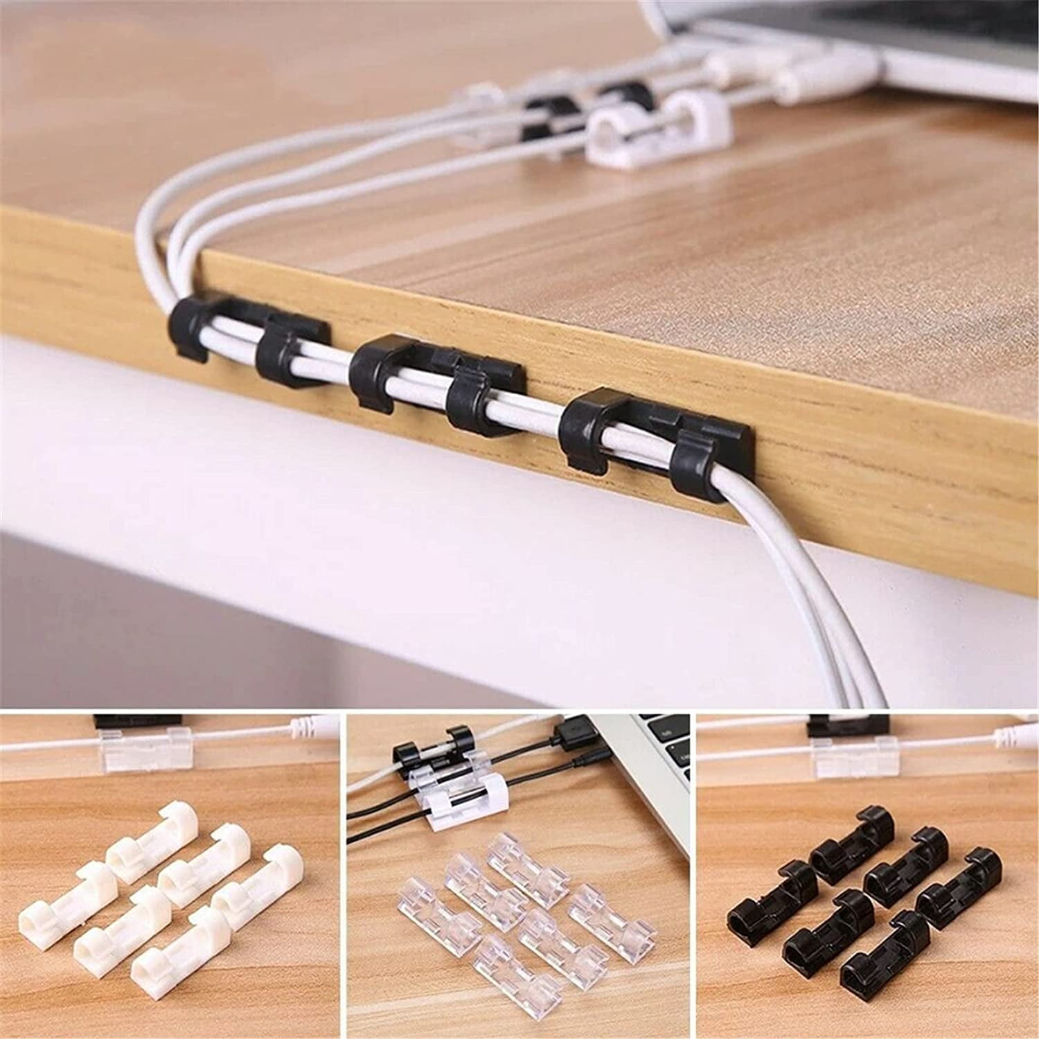 Cable Management Cable Clips, 10 PCS, White - Self-Adhesive Cable Clamp,  Hook and Loop Wire Clips, Cord Holder, Wire Molding, Cord Organizer, Wire  Management, Cable Drops - LTC 3120 WALL STRAPS 
