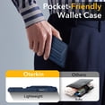 thumbnail image 2 of Oneagle Stand & Wallet Case (Store 4-5 Cards) for iPhone 17 Pro Case with Card Holder,Dark Blue, 2 of 8