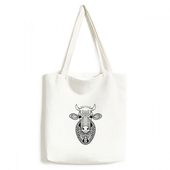 Animal Big Cow Picture Tote Canvas Bag Shopping Satchel Casual Handbag