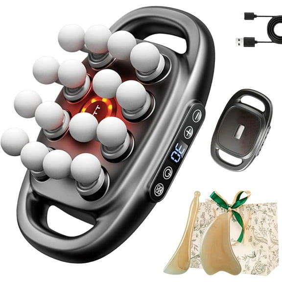 Morglaes Deep Tissue Massager - 2025 New Morglaes Massager, 16 Head Massage Deep Tissue with 3 Modes & 30 Intensities - Fascia Blaster for Back, Shoulders, Legs, Foot (Black)