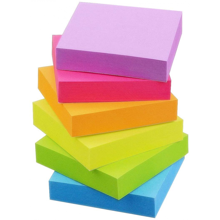 Guzon Heart Shape Sticky Notes, Memo Notes 3 x 3-Inches,100 Sheets per Pad Pack of 6 Pads