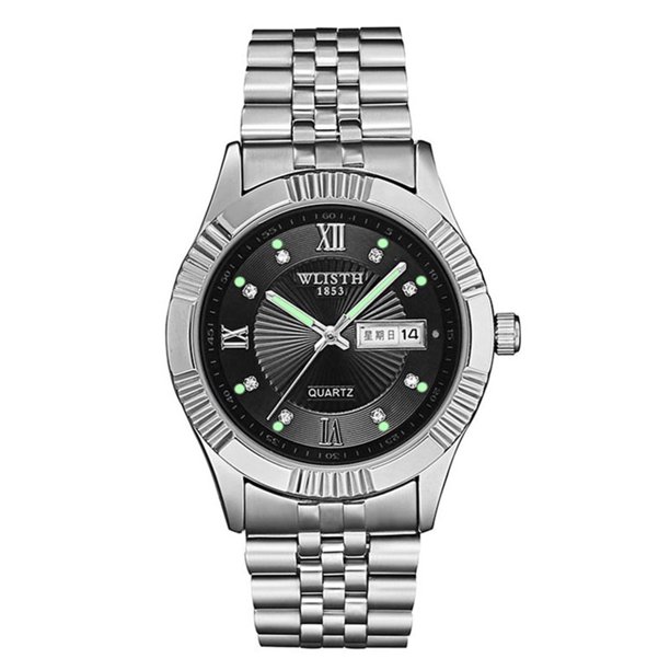Mirar Irfora WLISTH S902 Elegante Reloj clásico para parejas Reloj de pulsera de cuarzo multifuncional para él y para ella Reloj de vestir de negocios para hombres y mujeres con calendario / Luminoso Irfora Mirar