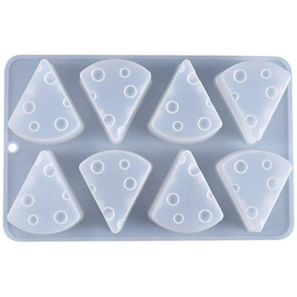 Cheese Shape Silicone Cake Mold DIY Crystal Epoxy Mold 8 Grid Cheese Making Mold Mousse Mold Candy Chocolate Mold NonStick for Truffle Pudding Jelly White