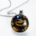 thumbnail image 2 of Crocodile Glass Design Circular Pendant Necklace, 2 of 5