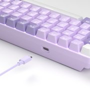 MageGee MK-BOX 60 Percent Mechanical Gaming Keyboard, 68-Key Wired USB, Red Switches, LED Backlit, Violet