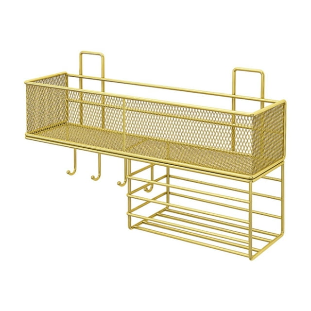 Estante de almacenamiento para baño, organizador de pared, moderno, de gran capacidad, ligero Oro