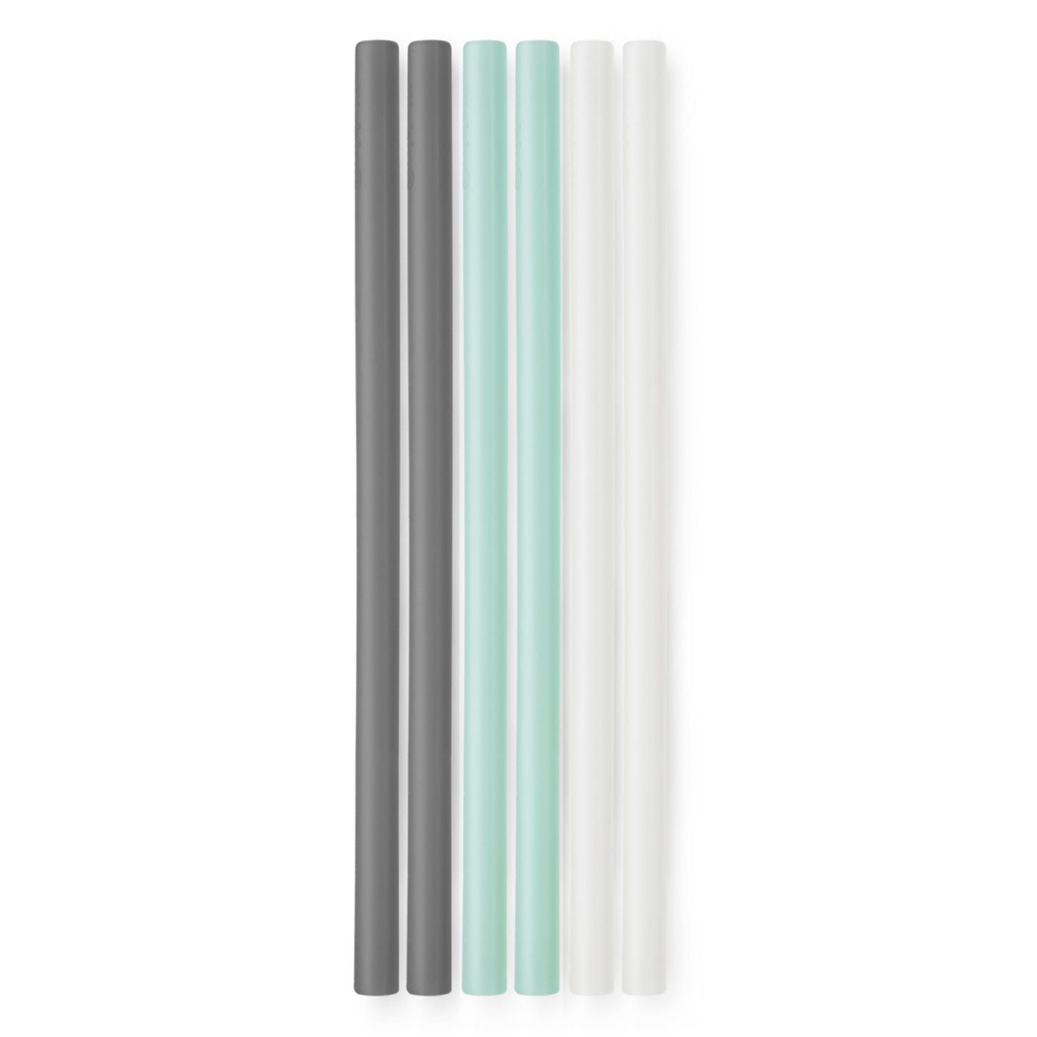 GoSili Straws, Standard 6pk, Charcoal/Mint/Frost