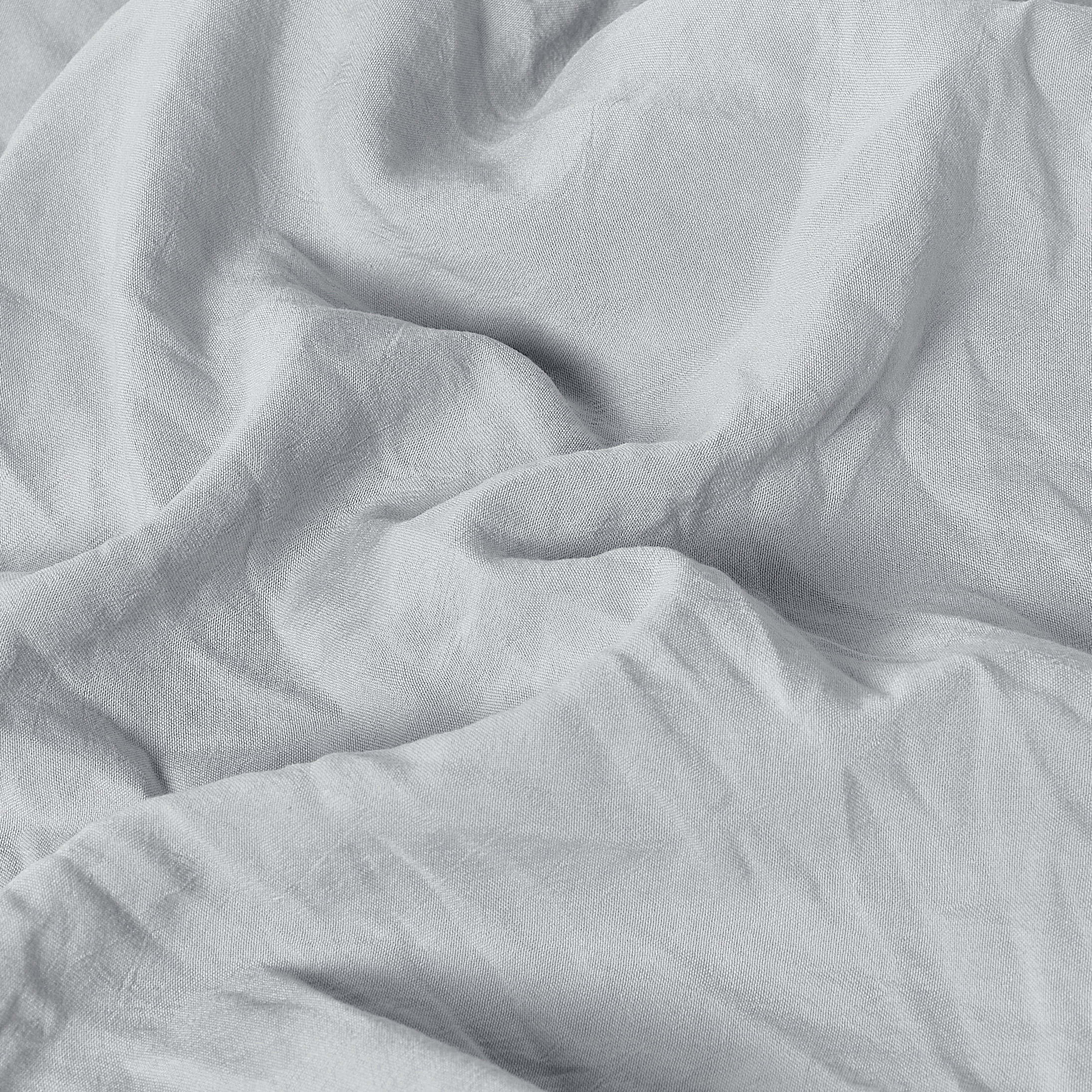Mainstays Washed Ultra Soft Microfiber Bed Sheet Set, Queen, Soft Silver, 4 Piece