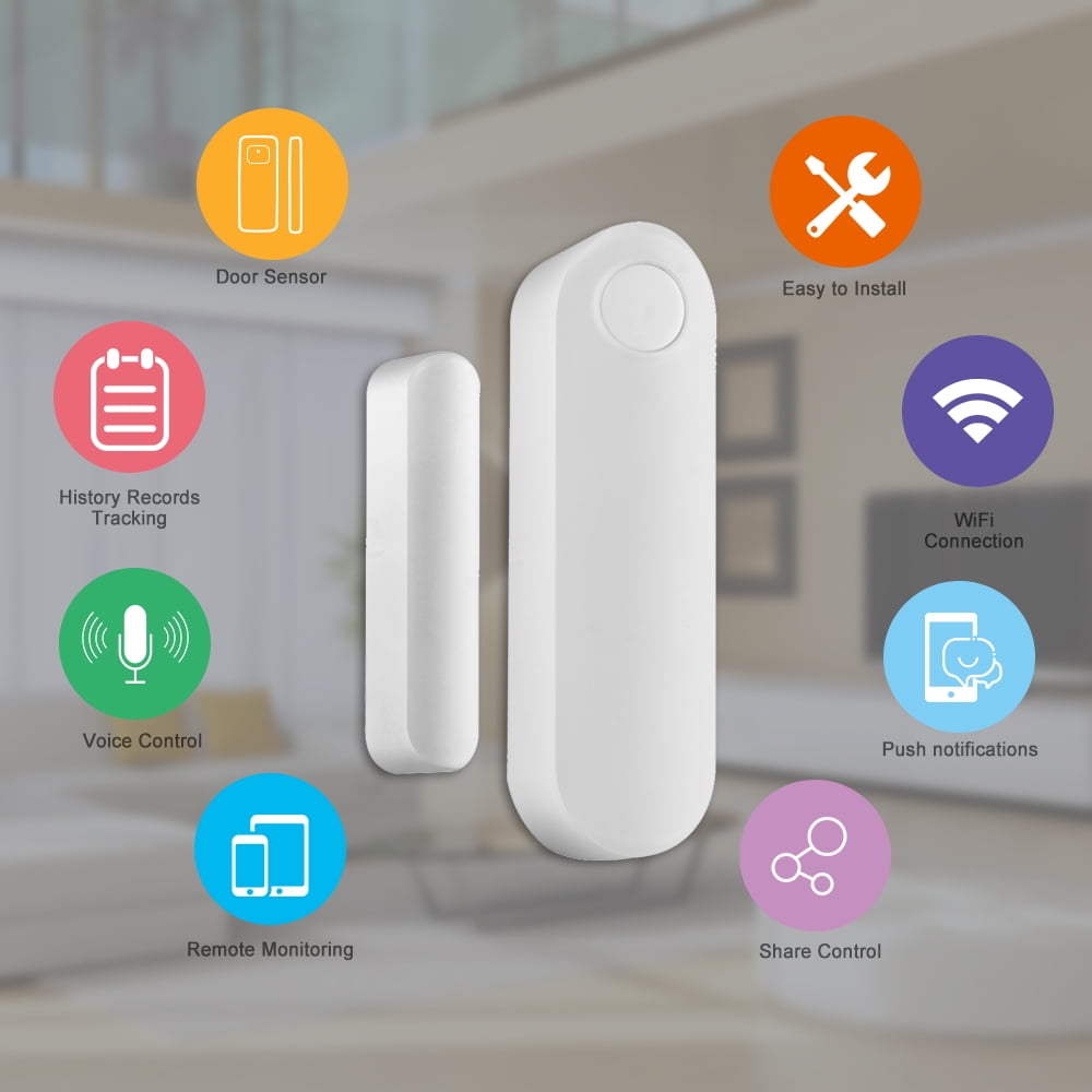 Wifi Smart Door Sensor Tuya App Control Door Window Opening Alarm Sensor Magnetic Switch Detector Compatible With Home Ifttt Cr2 Battery Walmart Com Walmart Com