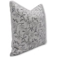 thumbnail image 2 of Fabdivine Block Print Throw Pillow Cover, 24x24 Inch Off White Linen Decorative Cushion Cover, Floral Print Boho Design White Pillow Cover for Sofa and Couch, 2 of 5