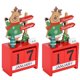 thumbnail image 3 of Adornos de calendario de Navidad, decoraciones artesanales de madera, caja de cuenta regresiva, regalo rojo, 2 uds., 3 of 14