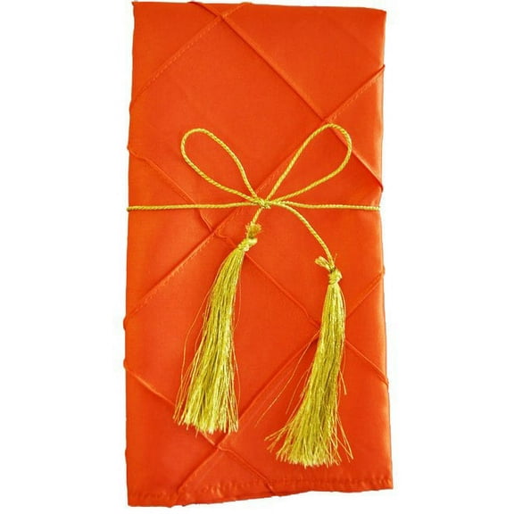 Wedding Linens Inc. 10 pcs 20"x 20" Premium Pintuck Taffeta Table Linen Napkins for Party Wedding Reception Catering Dining Home Restaurants - Orange