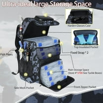 Fishing Backpack with Rod Holder, 55L Water Resistant Tackle Bag with Cooler