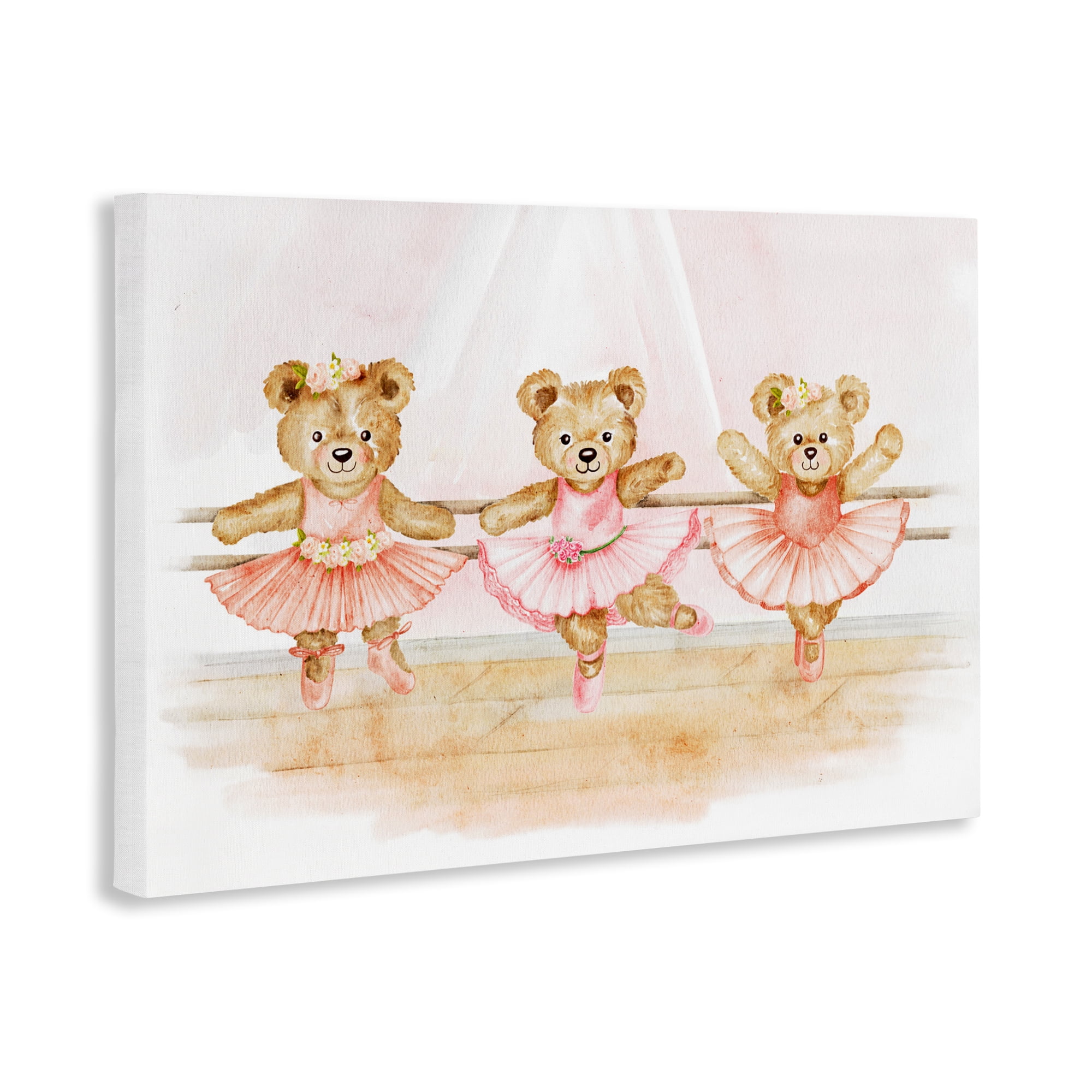 Ballet Teddies Triplet Canvas Wall Art, design by Amy Hall