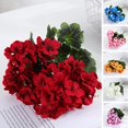thumbnail image 2 of Fake Begonia Flower Realistic No Maintenance Easy Care UV Resistant Never Fade 9 Heads Table Centerpiece Garden Porch Window Box, 2 of 10