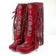 thumbnail image 2 of Ethnic Style Retro Fringed Boots Women's Autumn And Winter Flat Bottom Increased Inside Mid-calf, 2 of 2