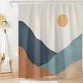 thumbnail image 2 of Boho Mountain Shower Curtain Minimalist and Abstract Shower Curtain Set Fabric Shower Curtains Bathroom Set with 12 Hook Boho Mountain 1 72×72 Inches, 2 of 6