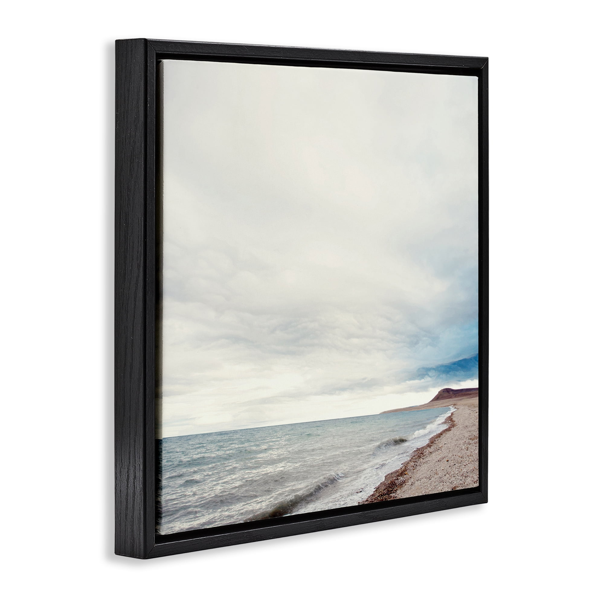Stupell Industries Ocean At Sunrise Nautical & Beach Photography Black Floater Framed Canvas Art Print Wall Art, 18 x 18