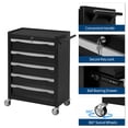 thumbnail image 3 of Coffre à Outils à 5 Tiroirs, Chariot à Outils Roulant avec Roues, Armoire de Rangement pour Outils Grande Capacité avec Verrouillage à Clé, Boîte Organisatrice d'Outils pour Garage, Atelier, Entrepôt - Noir / Rouge / Bleu, 3 of 7