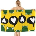 thumbnail image 2 of Yibo Cute Frog Theme Bath Towel Quick Dry Pool Towel Ultra Absorbent Towel Lightweight Shower Towel for Bathroom Outdoor Swimming, 2 of 9