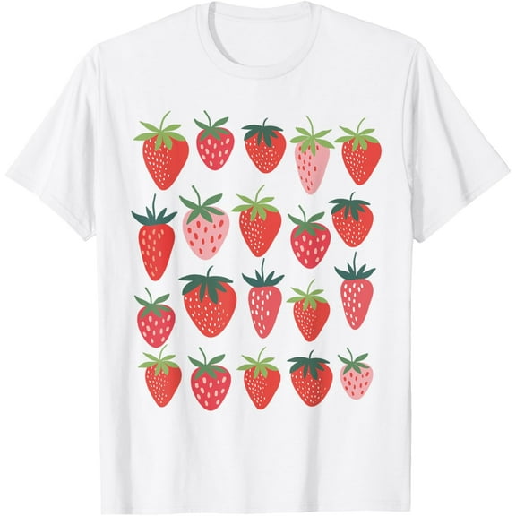 Cute Cottagecore Kawaii Strawberry Aesthetic Strawberries T-ShirtMen's and women's pure cotton short-sleeved shirts