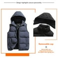 thumbnail image 6 of Zimjoy Mens Puffer Vest Thick Adjustable Hooded Windproof Winter Vest Warm Big and Tall Puffer Coat Men Casual Light Zip Up Outdoor Vests with Pockets, Dark Gray S, 6 of 7